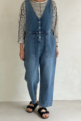 V-Neck Denim Jumpsuit