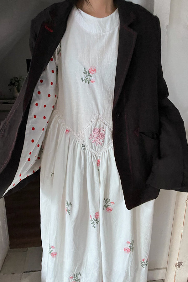 Romantic Floral Embroidery Dress