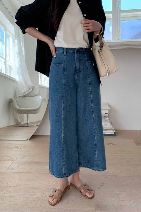 Pocket Crop Denim Pants