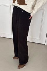 Corduroy Semi Wide Pants