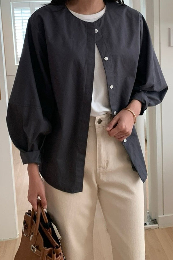 Dual-Style Puff Sleeve Shacket