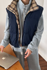 Reversible Check Padding Vest