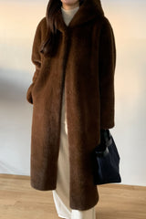 Mink-Style Hooded Coat