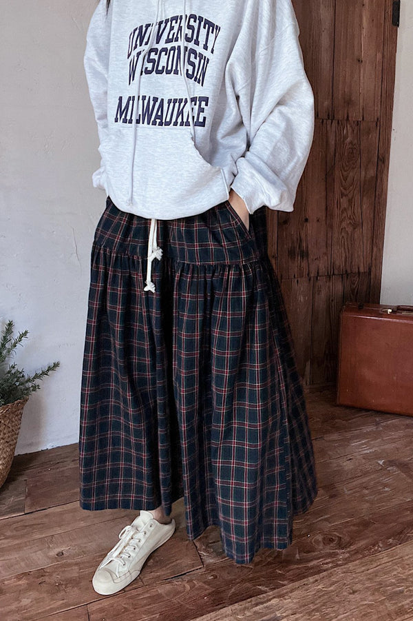 Plaid Banded Skirt