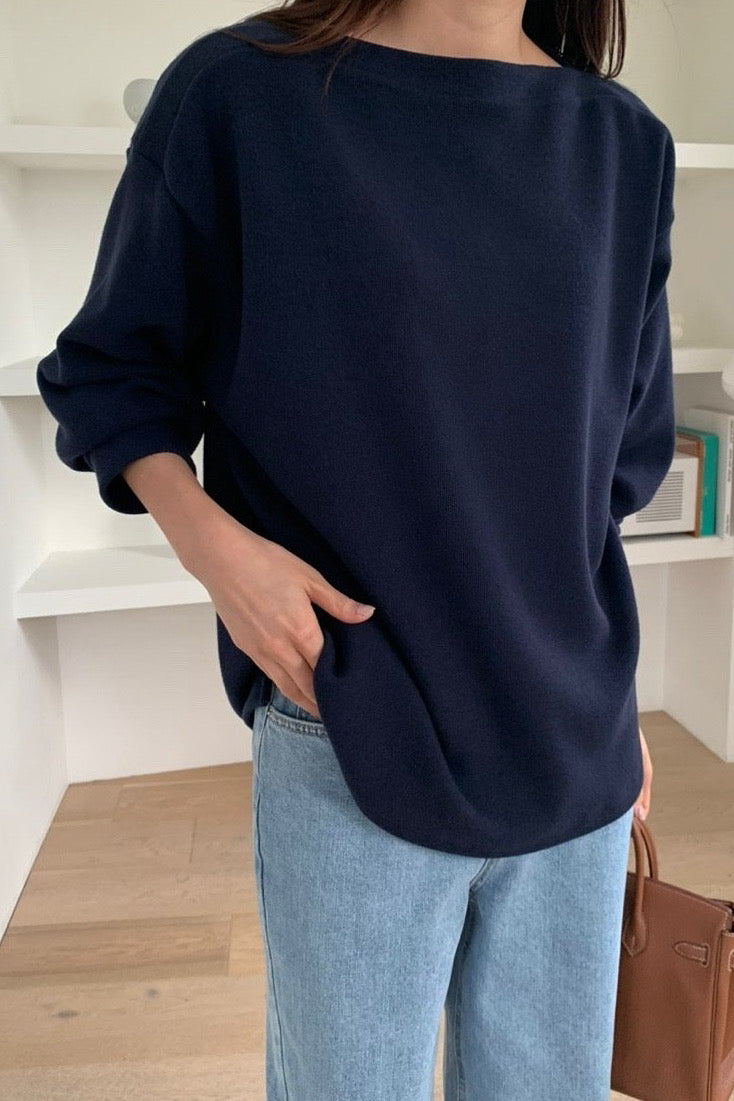 Loose-Fit Boatneck Pullover