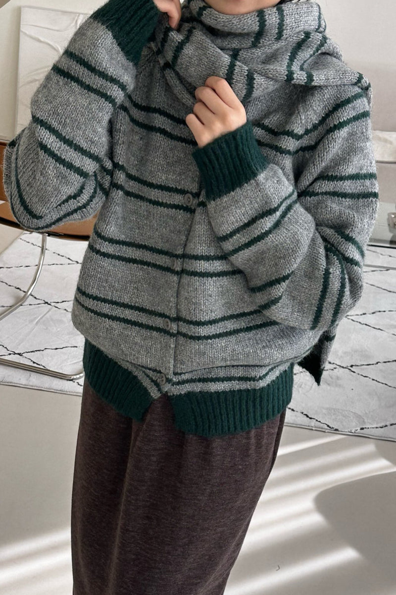 Muffler Cardigan Set