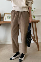 Warm Banded Corduroy Pants