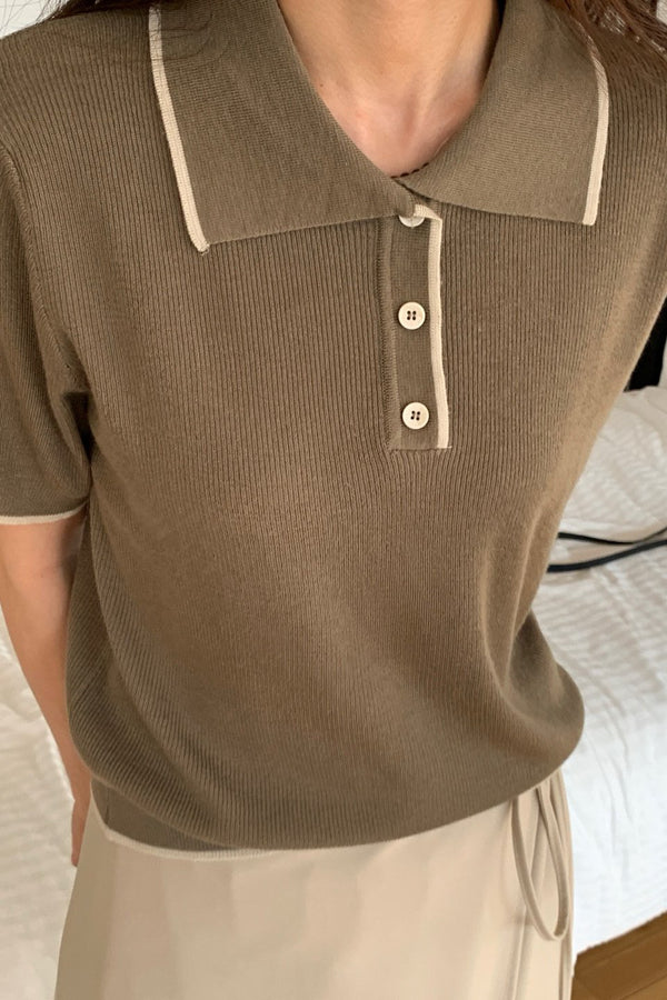 Trimmed Collar Polo