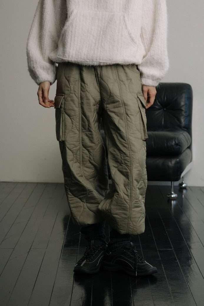 Quilted Cargo Padding Pants