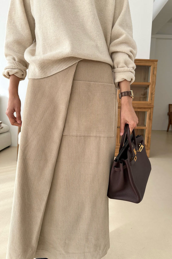 Diagonal Corduroy Skirt