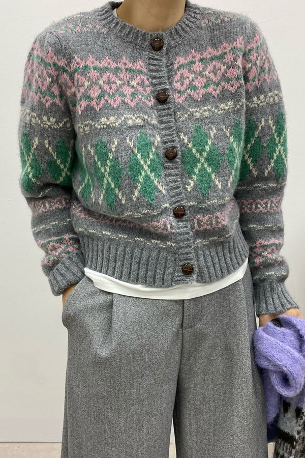 Argyle Fair Isle Cardigan