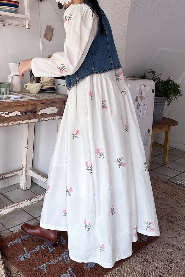 Romantic Floral Embroidery Dress