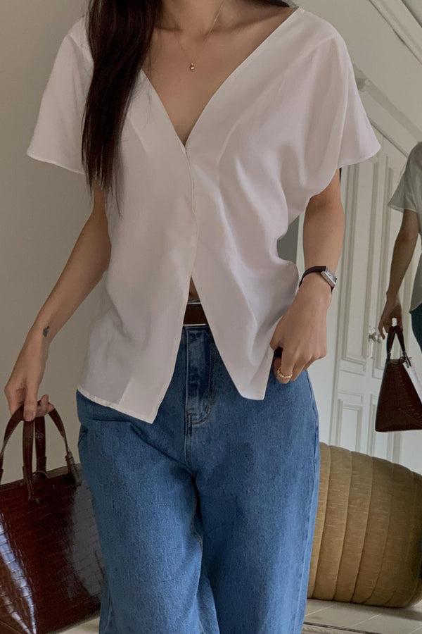 Tencel V-neck Blouse