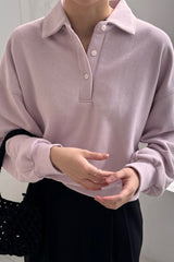 Polo-Collar Sweatshirt