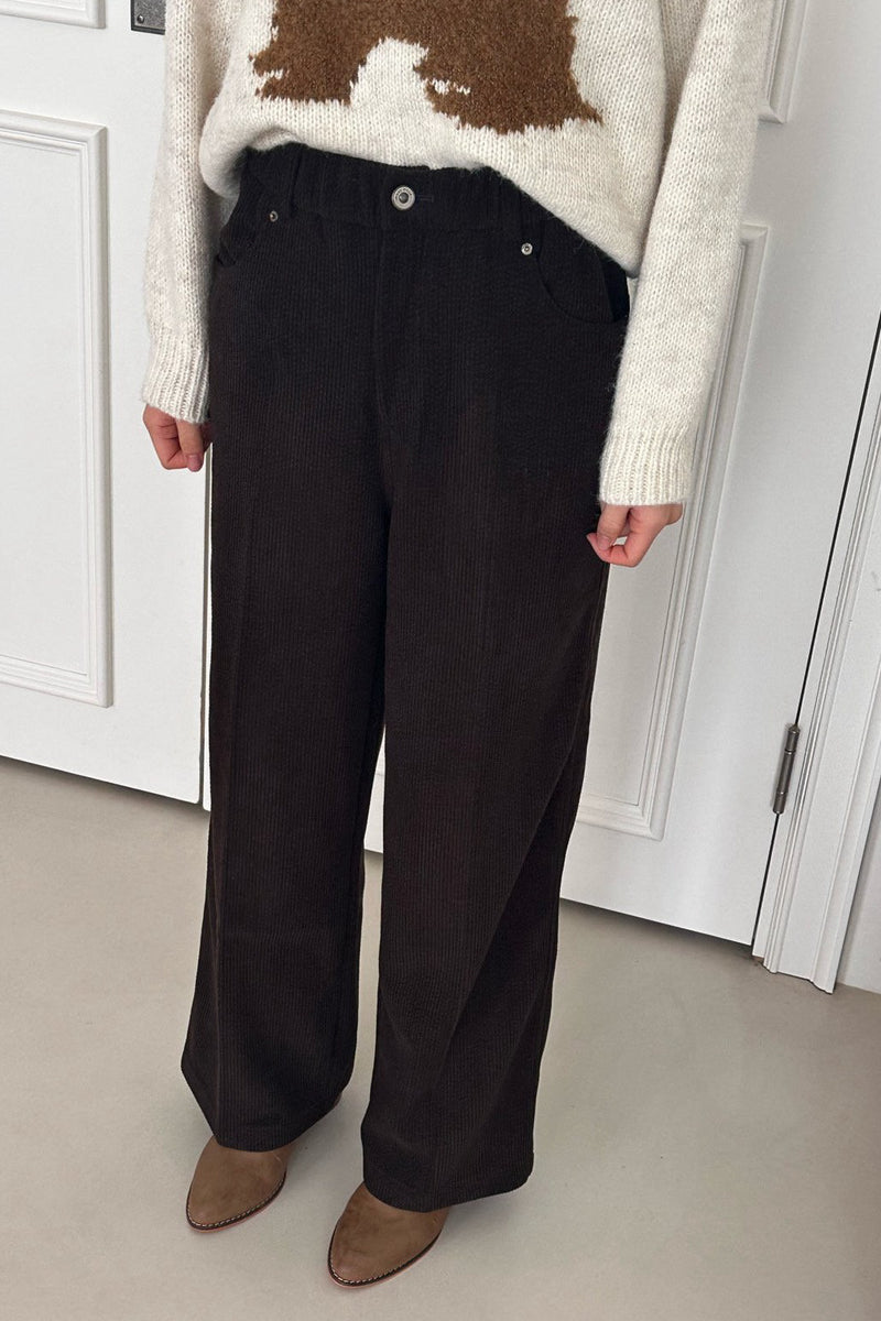 Corduroy Semi Wide Pants