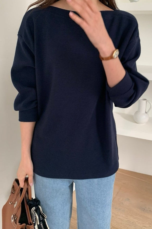 Loose-Fit Boatneck Pullover