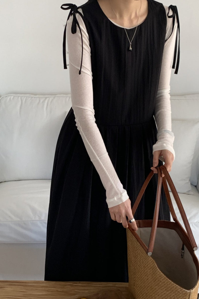 Tie-Shoulder Layering Dress