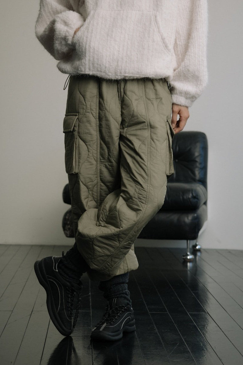 Quilted Cargo Padding Pants