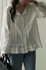 Vintage Charm Ruffle Blouse