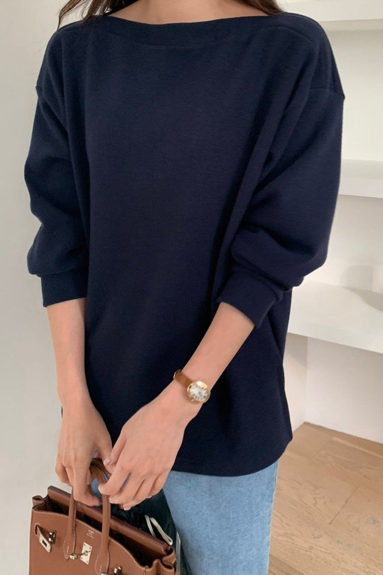 Loose-Fit Boatneck Pullover