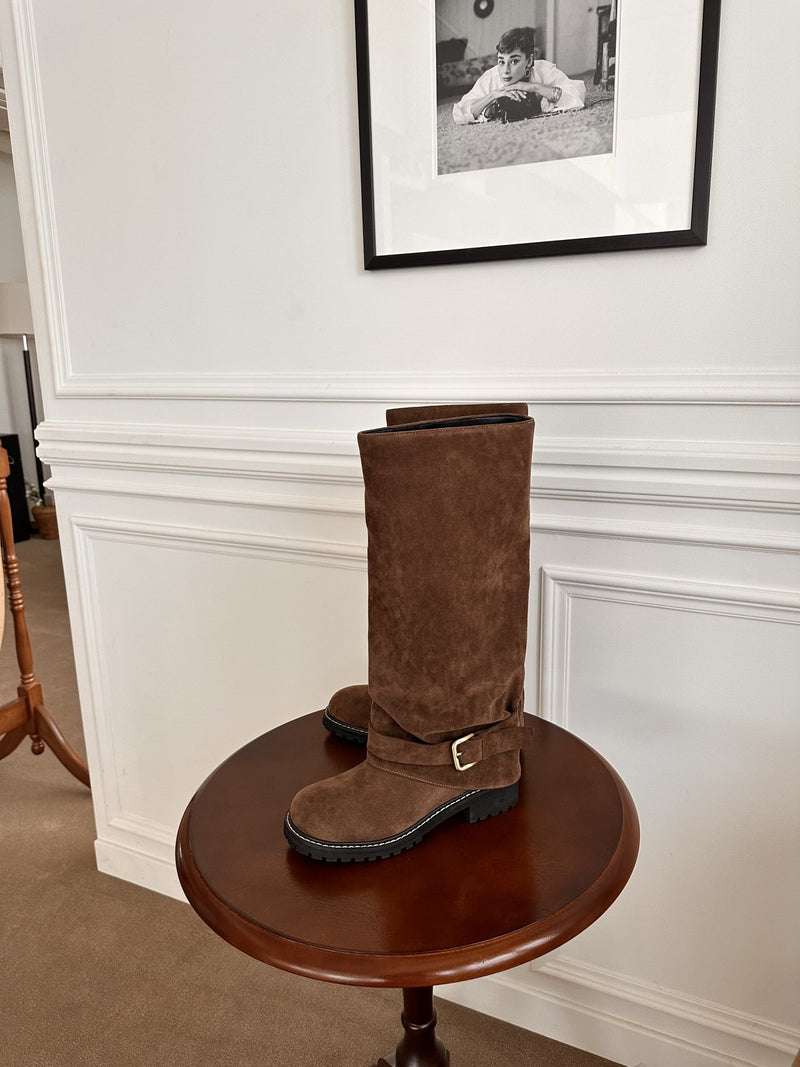 Belted Long Boots