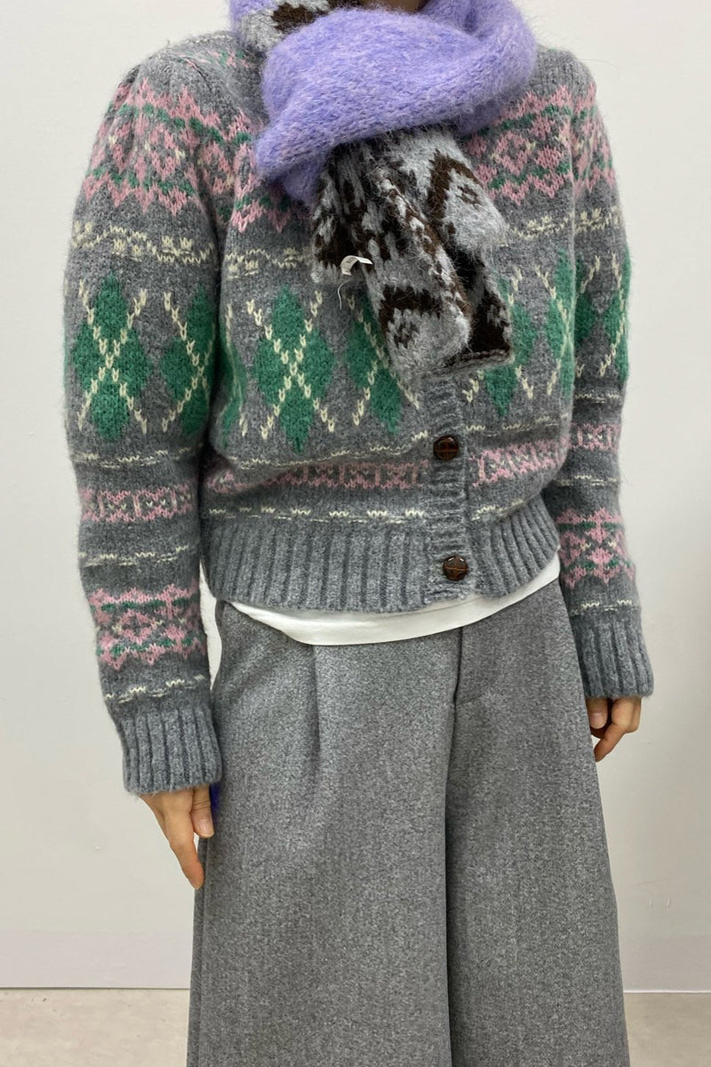 Argyle Fair Isle Cardigan