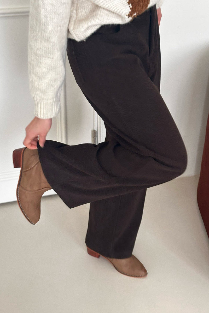 Corduroy Semi Wide Pants