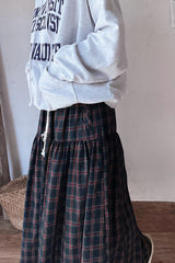 Plaid Banded Skirt