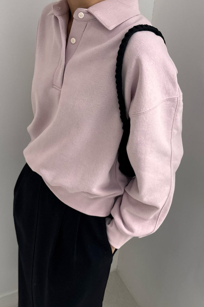 Polo-Collar Sweatshirt