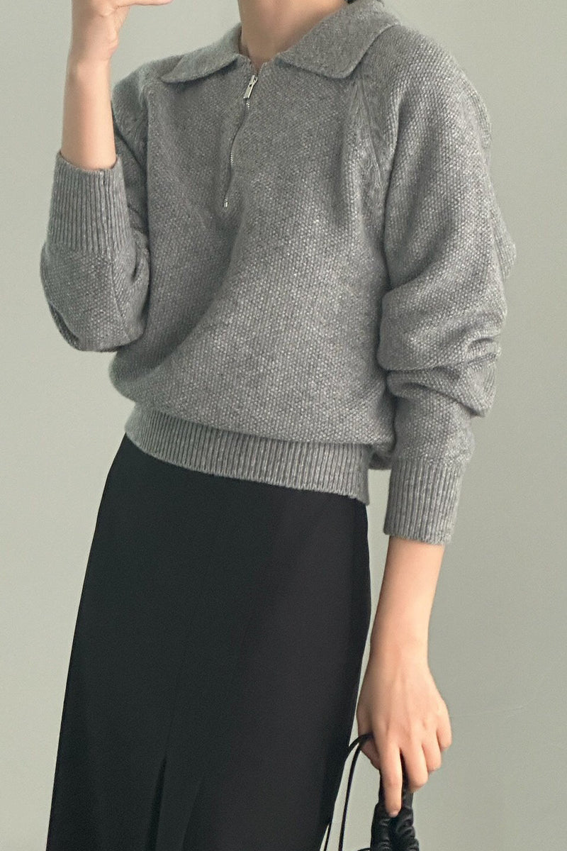 Textured Knit Half-Zip