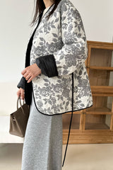 Floral Quilted Wrap Jacket