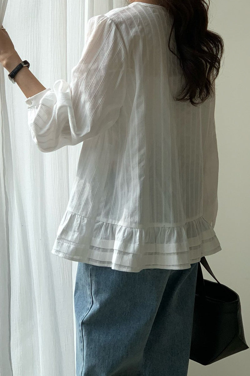 Vintage Charm Ruffle Blouse