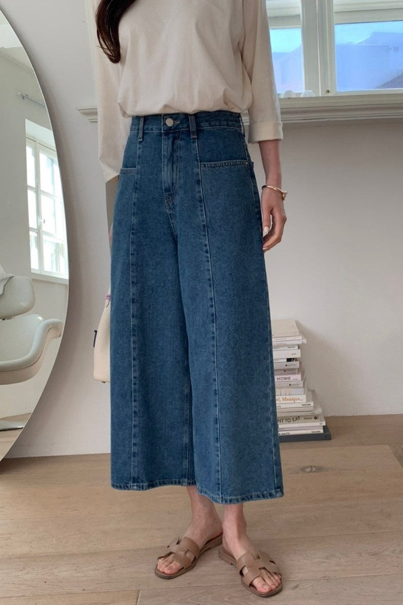 Pocket Crop Denim Pants