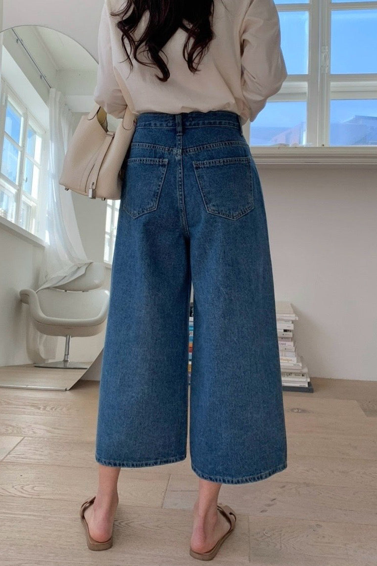 Pocket Crop Denim Pants