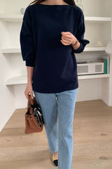 Loose-Fit Boatneck Pullover