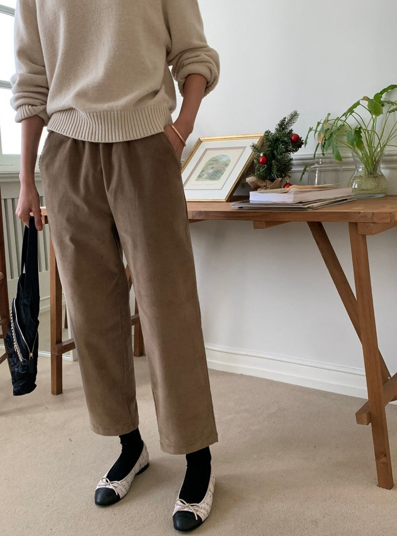 Warm Banded Corduroy Pants