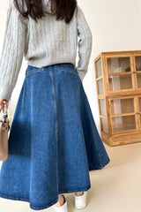 Denim Flare Skirt