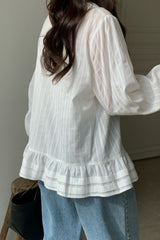 Vintage Charm Ruffle Blouse