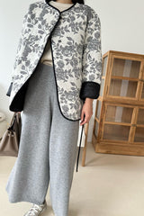 Floral Quilted Wrap Jacket