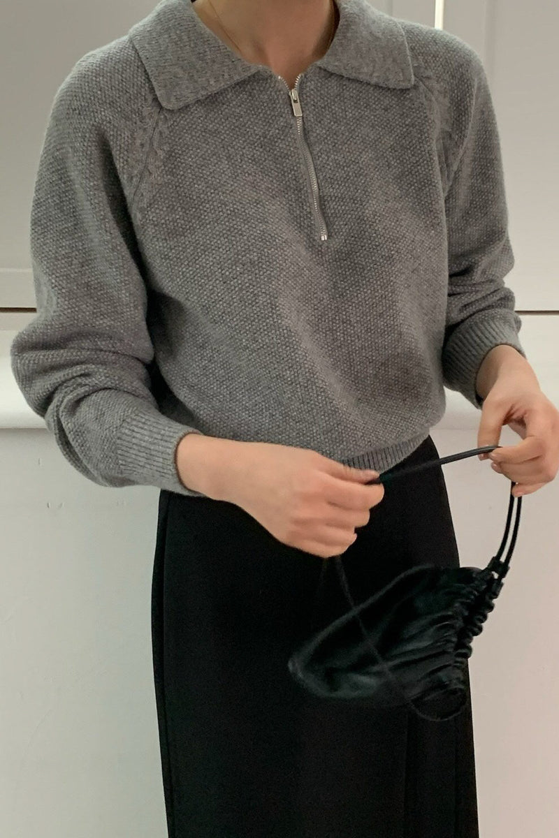 Textured Knit Half-Zip