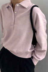 Polo-Collar Sweatshirt