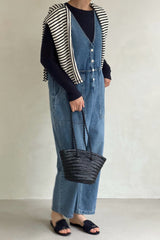 V-Neck Denim Jumpsuit