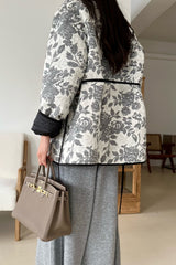 Floral Quilted Wrap Jacket