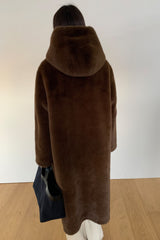 Mink-Style Hooded Coat