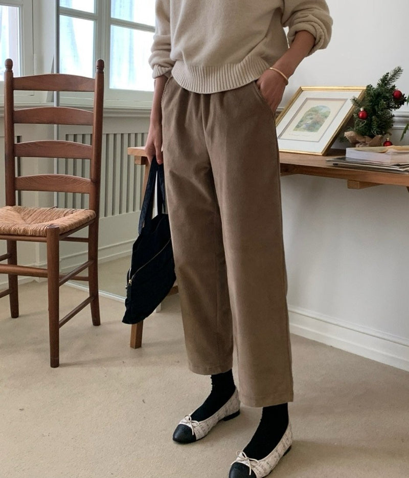 Warm Banded Corduroy Pants