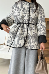 Floral Quilted Wrap Jacket