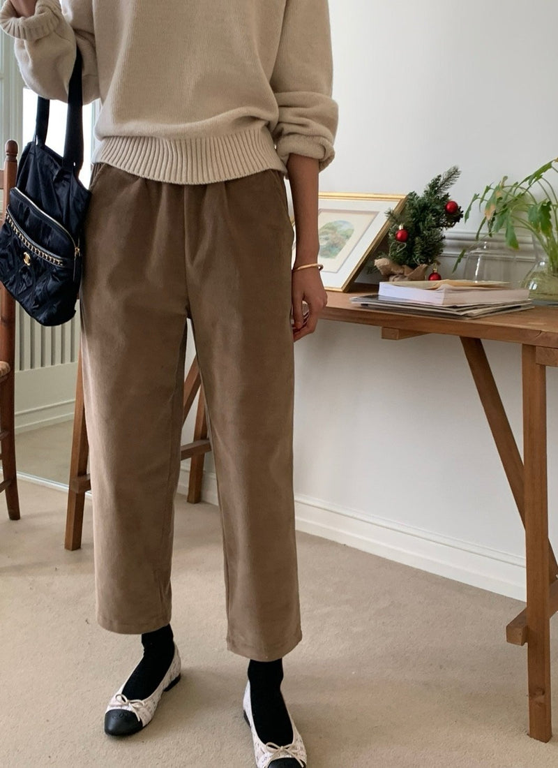 Warm Banded Corduroy Pants