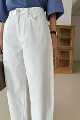 Raw Hem White Denim