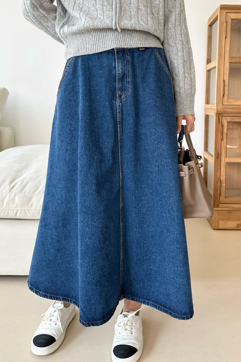 Denim Flare Skirt