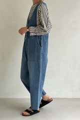 V-Neck Denim Jumpsuit